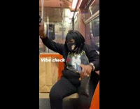 Lady riding subway plays DMX song speaker