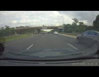 White car pass shoulder caught by cop