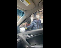 Man in Motorcycle Drinks Alcohol from Nip