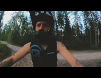 Guy rides red dirt bike across lake 