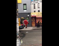 Red inflatable ball black rollerblades living gallery 