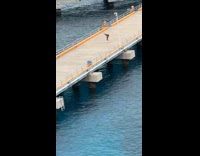 Crowd cheers guy running back to cruise