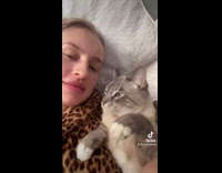 Collab Kale Salad IG - Girl kisses cat on head, cat licks