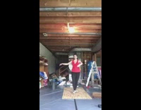 Woman ballet spin falls down fail