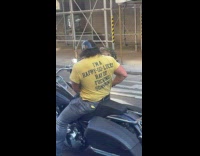 Collab winy - Man ride motorcycle funny text on yellow shirt