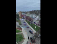 Police car caravan healthcare worker tribute