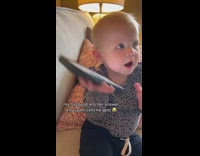 Adorable baby girl answers dads spam calls 