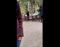 Woman black sweater tiktok dance national park