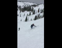 Collab JerrySlams - Guy tumbles down snow mountain ski fail 