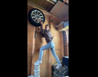 Collab Clips MPUGC - Woman fails to catch tire hanging on wall