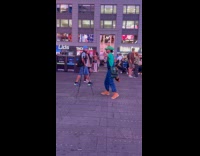 Man Luigi costume dances at Times Square