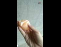 Soft egg without its white shell