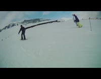 Guy tries to snowboard on pipe but falls fail 