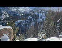 View on snow mountain trees sunny wind