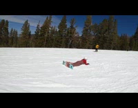 Girl Falls Snowboarding Legs First 