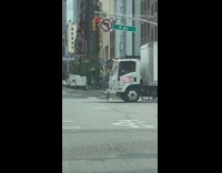 Black suit guy fake trump head car 