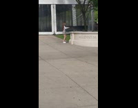 Girl grey skirt dance at millennium park