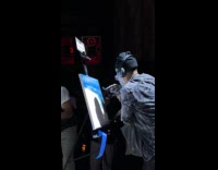 Man use chihuahua paws to paint canvas part 2