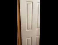 Girl bald man filter white bathroom door 