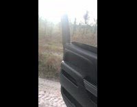 Girl chases car and gets hit by car door 