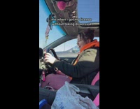 Collab BitchIG2 - Girl in orange and black hoodie driving car skit