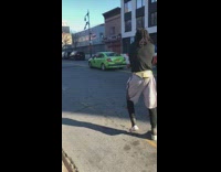 man black shirt fanny pack dance