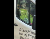 Collab winy - Van seat decorated with mask hat vest