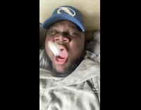 Guy pretends fake eye fell in mouth