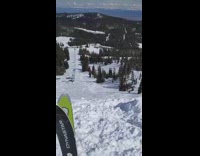 Over rotate ski backflip fail blue jacket 