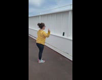 Girl yellow striped jacket tiktok