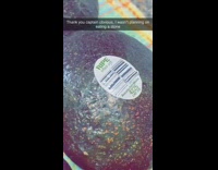 Avocado says ripe when soft sticker