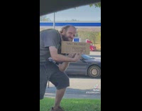 Guy in mcdonalds drive thru with salt the fries sign 