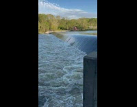 Small waterfalls from the water dam