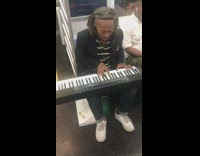Collab Subway Creatures - Guy sings Phil Colins In the Air Tonight cover on keyboard subway train