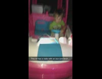 Little boy pink rc car 