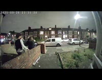 Wall collapsing as man tries to sit on it 