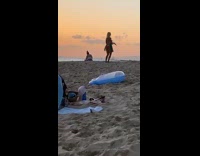Girl fake grass skirt dance hawaii beach