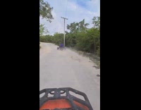 Guy flips falls off blue ATV