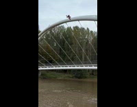 Collab SendItOfficiall - Man several backflip from top of bridge Part 2