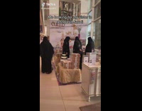 Mall full of people wearing identical thobes 