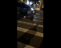 Collab WINY - Man sit on crosswalk beg at pedestrians