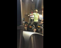 Collab KaleSaladIG - Woman goes hard at gym on elliptical machine