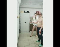 Guys tape beer to garage door fail