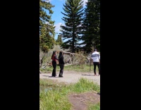 Two women tiktok dance at National park