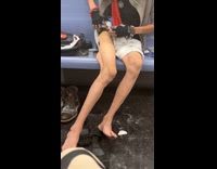 Collab WINY - Man ride train shave his thigh leg