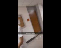 Guy jumps to grab exit sign fail 