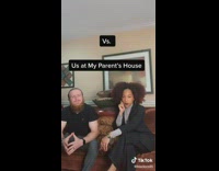 Couple acts different at parents houses 