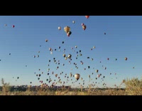 Time lapse hundreds air balloon fiesta Albuquerque