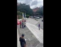 Collab Clips MPUGC - Man mocking protesters with megaphone