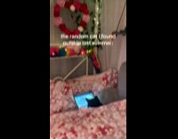 Adopted cat watching videos on ipad